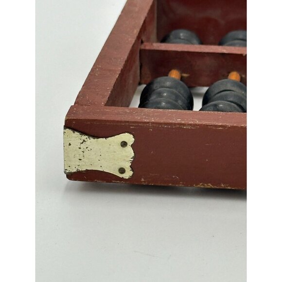 Vtg MCM Chinese Abacus Abaci 11 Digits Rods Calculator Core Wood Wooden 10 X 5 - Picture 9 of 11